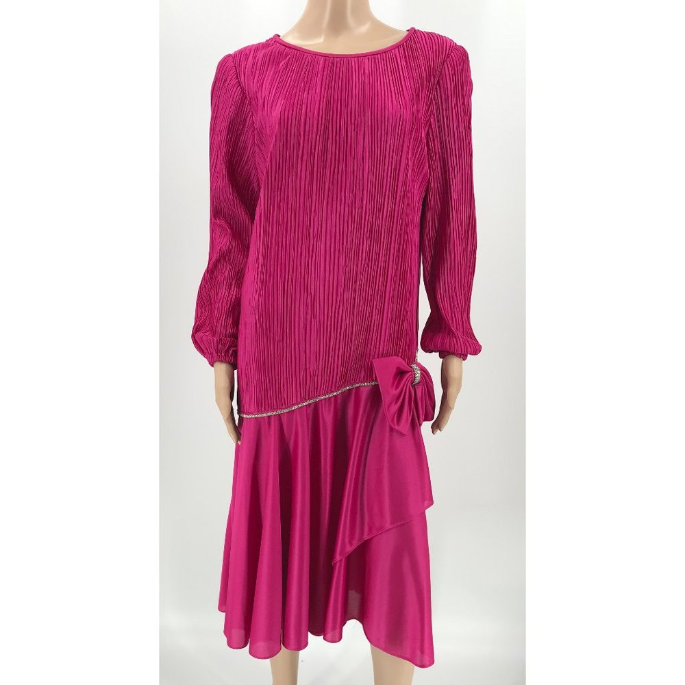 Vintage 80s After Dark pink fuschia prom dress